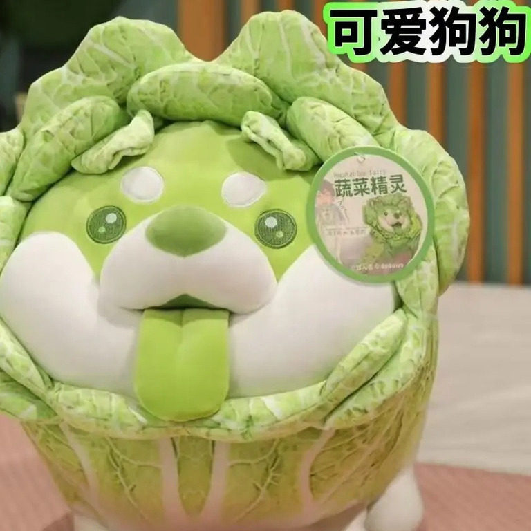 毛绒玩具抱抱菜狗公仔白菜狗