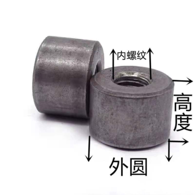 新品碳钢铁本色圆柱螺母现加长螺母焊接圆螺母套管母可定做M3-M30