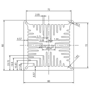 大功率风冷IGBT散热器型材80*80*100电子MOS管散热片功率散热加厚