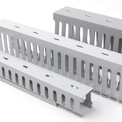PVC 8050明装配电柜细密齿绝缘环保阻燃开口卡线走线槽方形行线槽