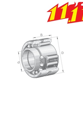 INA NKIB5909滚针/角接触球轴承内45mm外68mm厚34mm