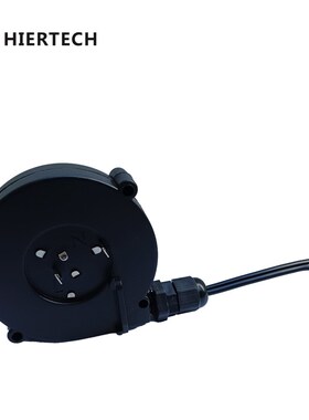 HIERTECH小型0.75米黑色自动伸缩收线电缆装置国标卷线器