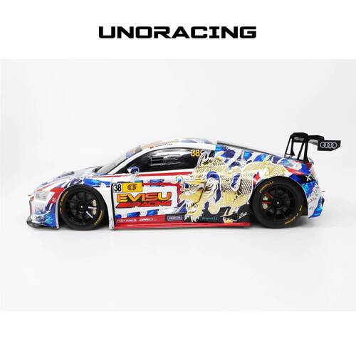 POPRACEx EVISU奥迪R8 LMS GT3 38# 联名汽车赛车合金模型正品