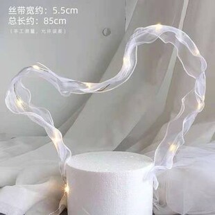 网红带灯冰雪奇缘魔法蜥蜴大群摆艾莎公主雪花蛋糕装饰摆件