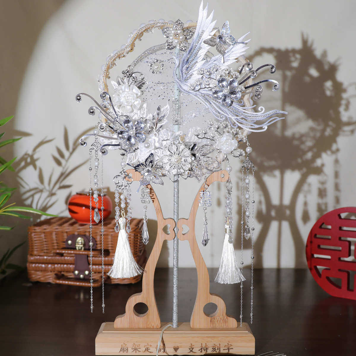 团扇新娘结婚diy材料包手工成品秀禾喜扇高级新婚礼物喜扇婚扇子,家居饰品,工艺扇/团扇/喜扇/折扇,淘宝优惠券,粉丝福利购,淘宝优惠卷