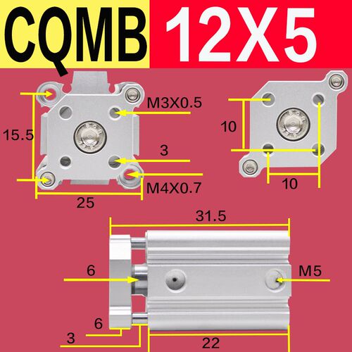 CQMB气缸CDQMB20 25 32 40 50 63 80-10-20-30-50Z薄型三轴带导杆