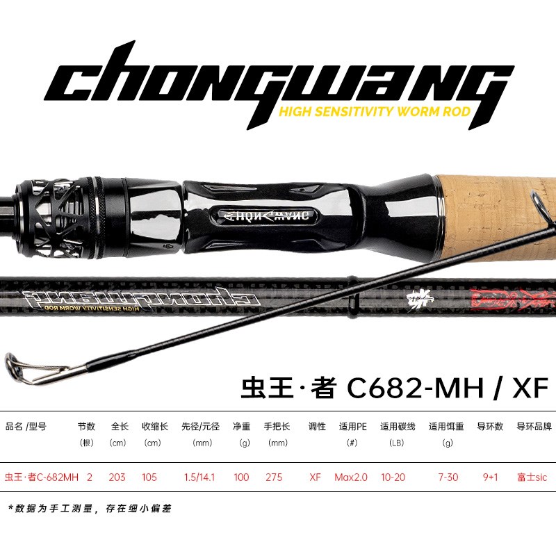 24新款虫王者路亚竿碳素竿直柄枪柄高端远投软木虫竿鱼钓鱼竿