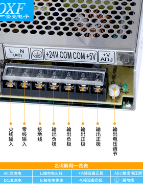 双组5V24V两路输出开关电源D-75B 5V6A24V4A 60W/75/5V5A24V2.1A