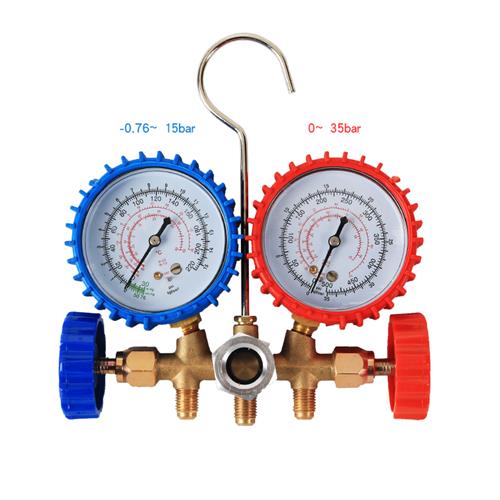 汽车/家用空调加氟双表雪种压力表R12 22 R134A R410冷媒双表阀