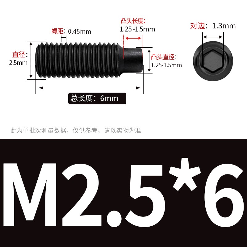 M3M4M5M6黑色12m.9级凸端内六角紧定螺钉柱头机米顶丝*x4x5x6x8x1