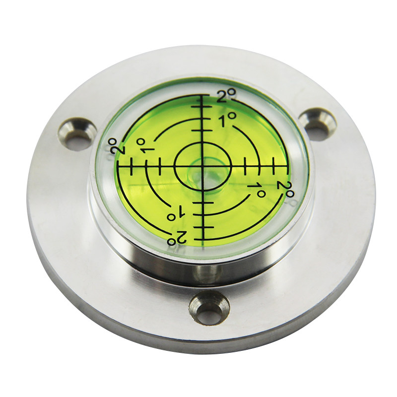 全金属水平仪牛眼式水平泡高精度水平气泡水准仪带法兰盘水平气泡