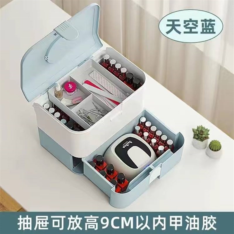 美甲箱子外出大容量上门工具箱夜市摆摊美甲箱移动美睫收纳盒手提图片