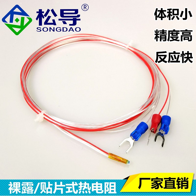 铂热电阻PT100温度传感器裸露B式贴片表面测温小体积高精度反应快