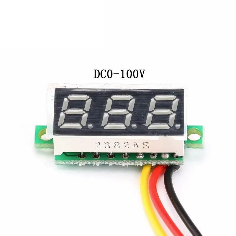 0.28寸超小数字直流电压表头 数显 两线 三线DC0-100V 电瓶电压表