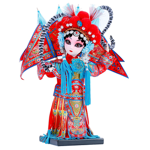 北京唐人坊绢人京剧脸谱人偶穆桂英娃娃中国风手工艺礼品家居摆件