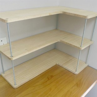 桌面书桌书架收纳置物架实木立式多层转角简易台面桌上办公架定制