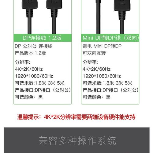 dp线1.2版公对公 dp转dp转接线8K dp to dp线1.8米3米5米10米定