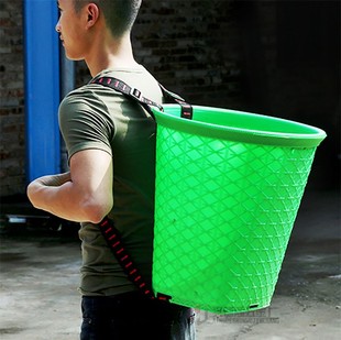 胶背篓塑料背筐大号买菜篮子家用背筐仿竹编背篓采茶竹篓舞蹈道具