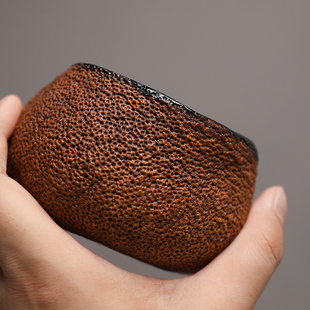 复古中式大漆生漆柚子建水水孟水杯茶道公道杯手工天然禅意雅致茶