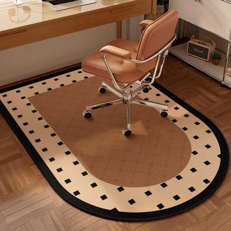 中古简约高级感拱形电脑椅地垫梳妆台椅子脚垫书房电竞椅转椅地毯