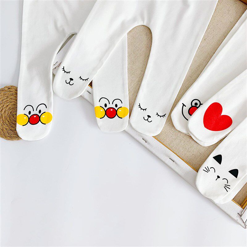 婴儿裤子春秋装男女宝宝内搭裤纯棉0-1岁裤袜新生幼儿卡通长裤