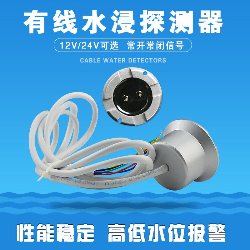 水位探测器有线漏水探测器基站水浸报警器水浸传感器漏水报警器白