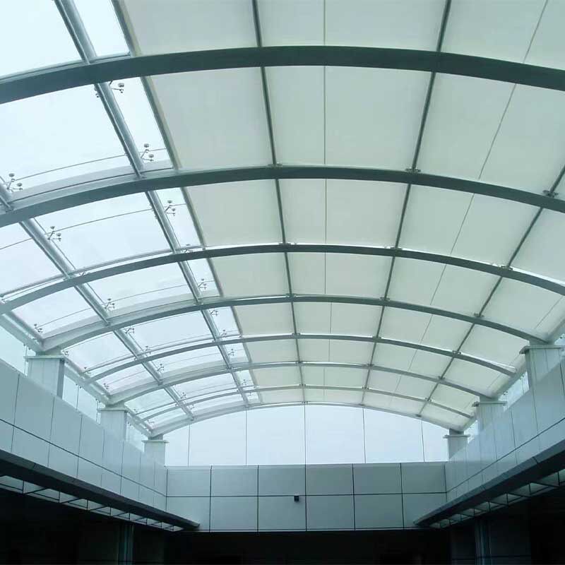 玻璃顶篷电动遮阳帘商场采光顶天棚帘自动隔热防晒节能天蓬帘