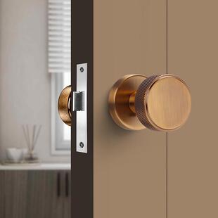 隐形门锁家用房门双面斜舌锁体卧室锁带钥匙内静音把手合金木门锁