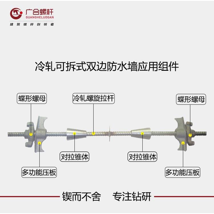 冷轧可拆卸双边防水螺杆止水模板拉杆抗震支架钢筋套筒