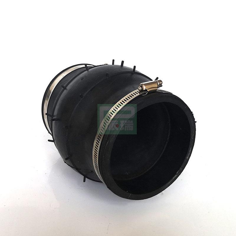 派瑞卡箍橡胶接头DN125柔性卡箍连接不锈钢卡箍式橡胶管道接头