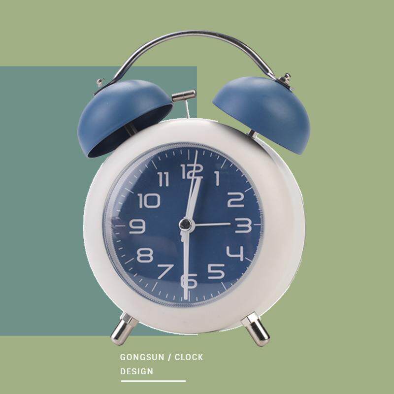 闹钟唤醒创意学生儿童机械打铃金属数字静音夜灯客厅卧室桌面钟表