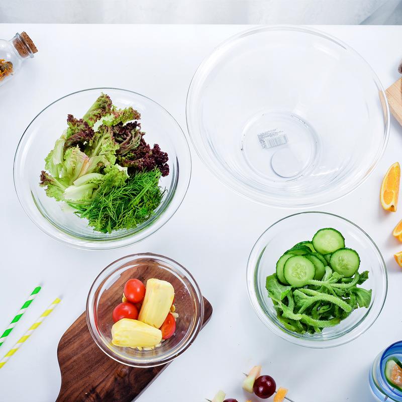 波匠家用耐热钢化玻璃沙拉微波炉汤打蛋碗大号餐具厨房和面盆