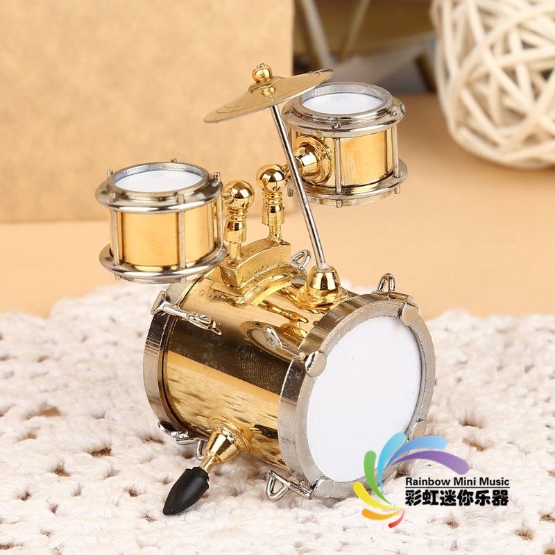 迷你三鼓模型迷你架子鼓摆台迷你爵士鼓乐器模型摆件生日礼物