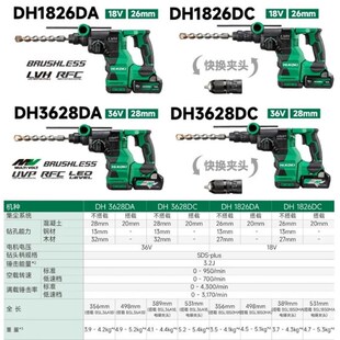 高壹工机DH1826DA充电式大功率电锤18V无刷电镐集尘器混凝土打孔