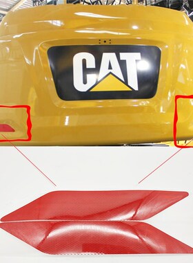 新款卡特智能320 323 326 336 345E2349配重红色反光标屁股蜂窝贴