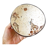 越南玄关钥匙收纳盘天然椰壳碗贝壳椰子碗居家装 收纳手工摆件新款