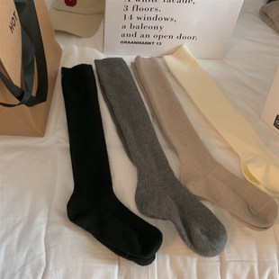 针织坑条中筒袜小腿袜 Yukiss 韩国订单羊毛混纺