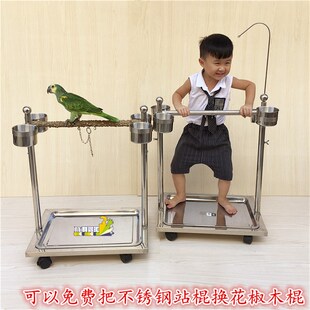 中大型鹦鹉升降架 不锈钢站架 中大型鹦鹉站架 站架 磨爪杆 鸟架