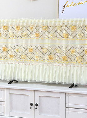 定制蕾丝紫色47电视罩50液晶42英寸55挂式60防尘套55布艺32电视柜