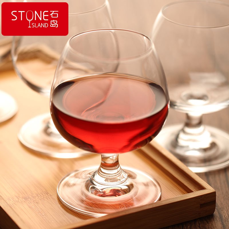 石岛欧式水晶玻璃家用矮脚威士忌红酒洋酒杯白兰地杯六支套装酒具