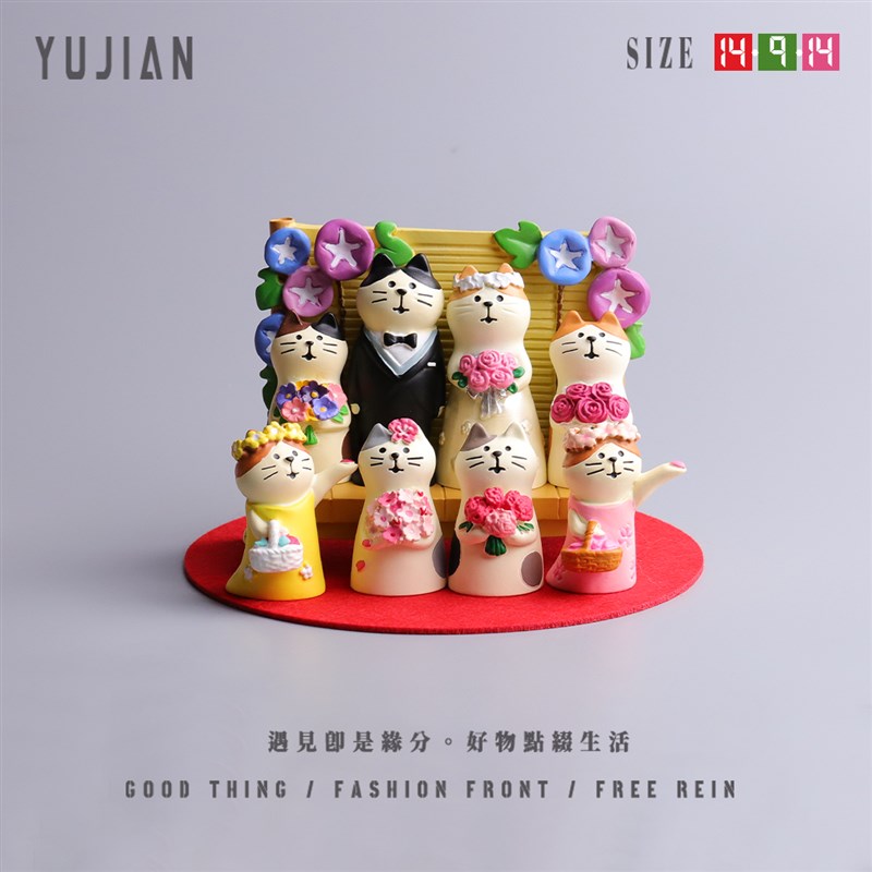 遇见丨婚礼伴娘现场结婚摆件情侣订婚装饰品新婚礼物手办车载桌面