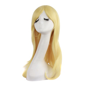 潼漫 cos假发女长发动漫高温丝金色齐斜刘海万用微卷70cm全头套