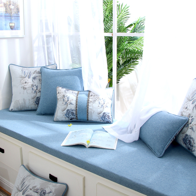 飘窗垫窗台垫阳台垫子欧式小奢华榻榻米北欧简约卧室四季套罩定制