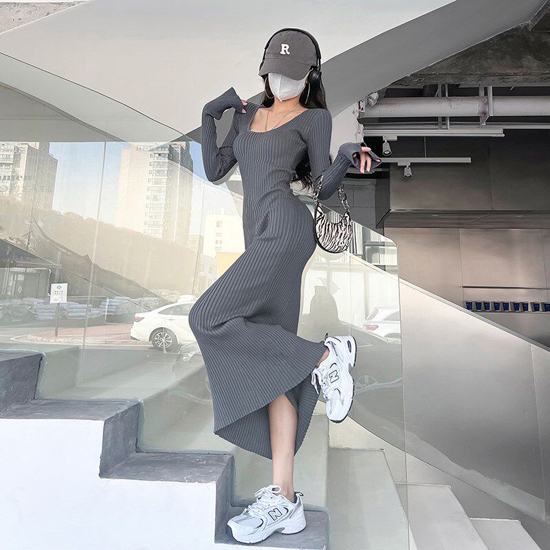 针织长袖后妈连衣裙女春修身显身材紧身打底鱼尾毛衣小妈包臀长裙,女装/女士精品,连衣裙,淘宝优惠券,粉丝福利购,淘宝优惠卷