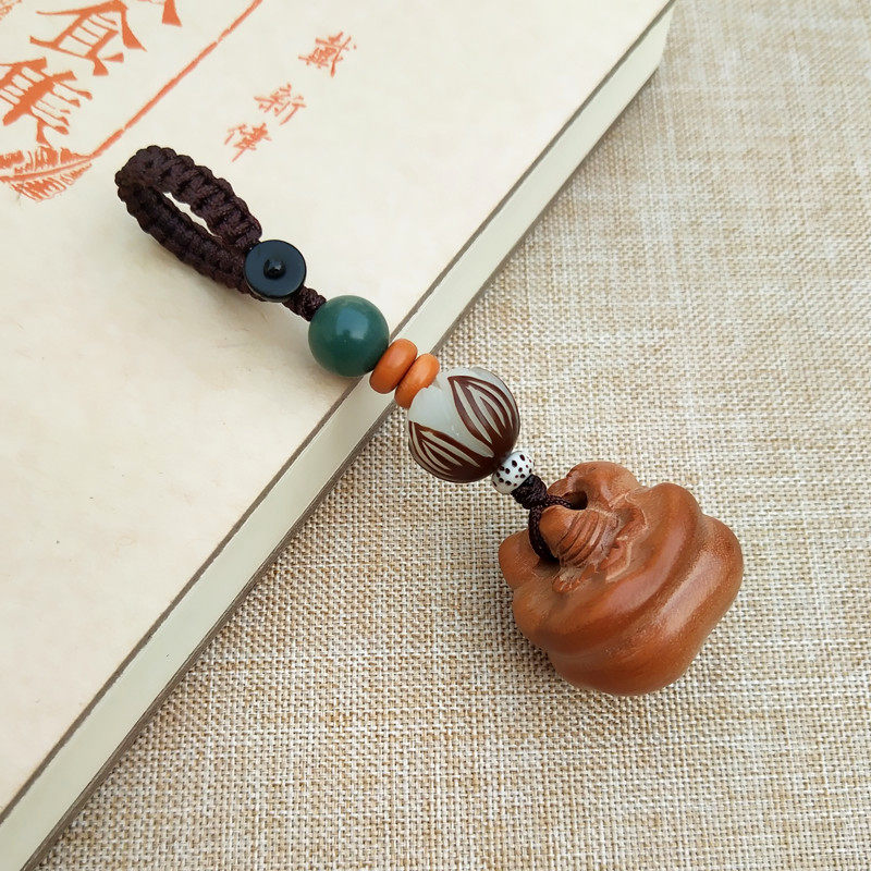 好柿会花生平安桃木柿子好事会发生钥匙扣男女车后视镜挂件礼物