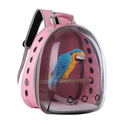 多孔鹦鹉外出背包玄风镭射手养鸟双肩外带包透明八哥笼子便携箱