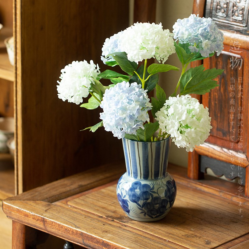 景德镇手绘青花瓷陶瓷花瓶小号水培鲜花中式古典复古花器手工花插