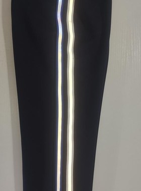 可定做中小学生男女校裤藏蓝色长裤宝蓝色白色灰色反光条直筒裤棉