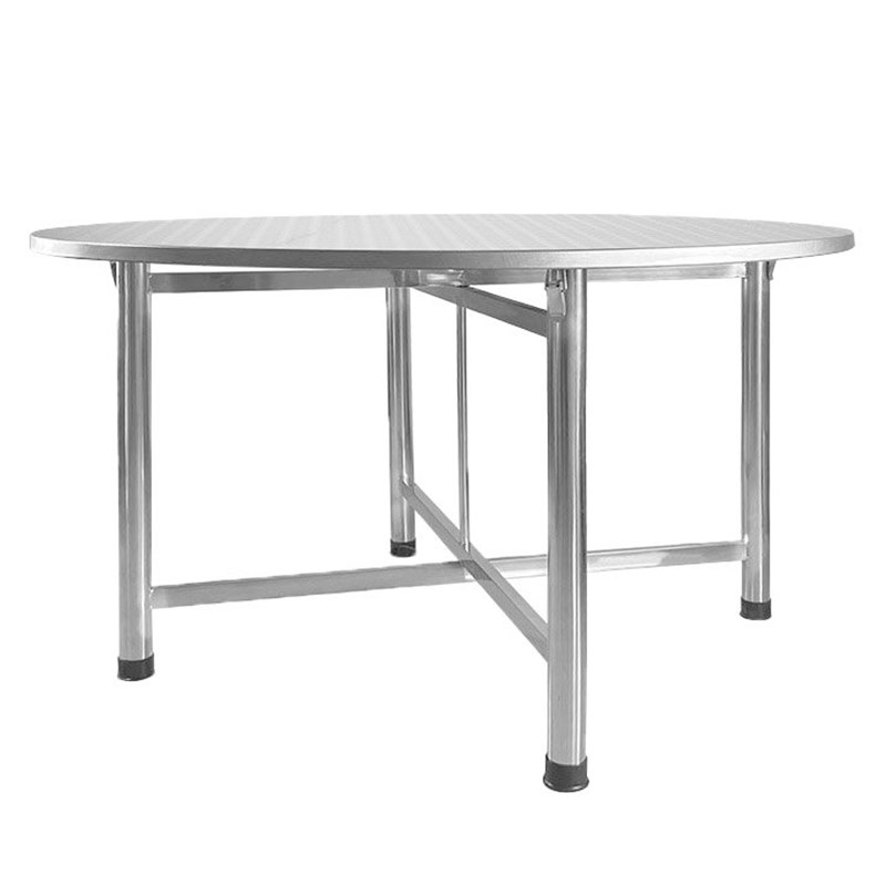 不锈钢圆桌分体卡扣式304钢耐用耐磨食堂夜市大排档餐桌久用不坏