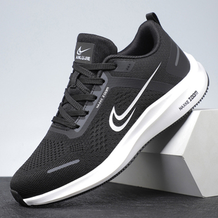 运动鞋男春秋款2026轻便减震飞织休闲镂空透气网面跑步鞋莆田鞋